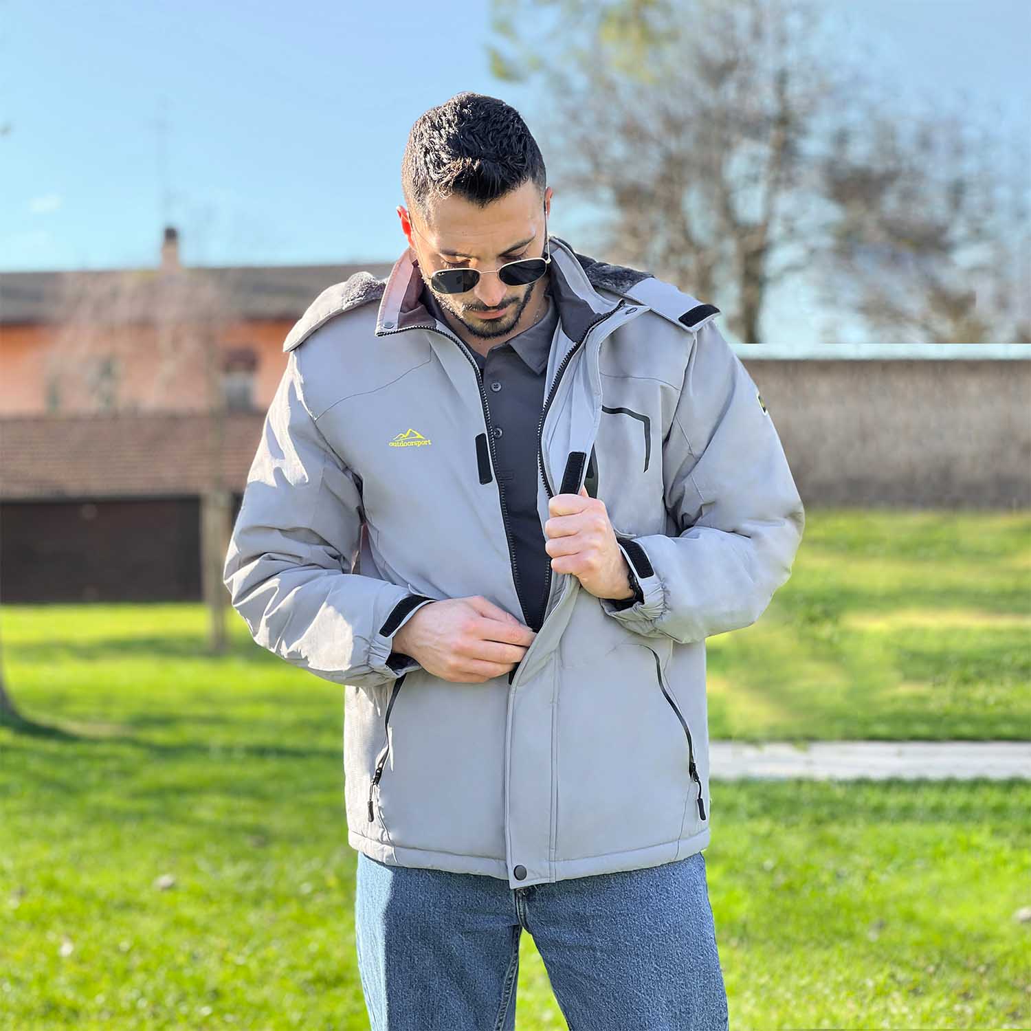 Men's Winter Jacket Water Repellent Ski Snow Jacket Warm Fleece Coat Parka Raincoats With Multi-Pockets