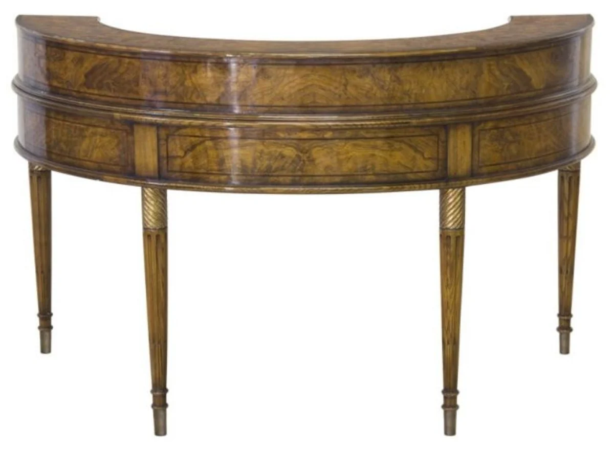 Casa Padrino Escritorio de Caoba de Lujo Art Nouveau con 10 Cajones Marr¨®n / Oro Antiguo 145 x 80 x H. 90 cm - Calidad de Lujo