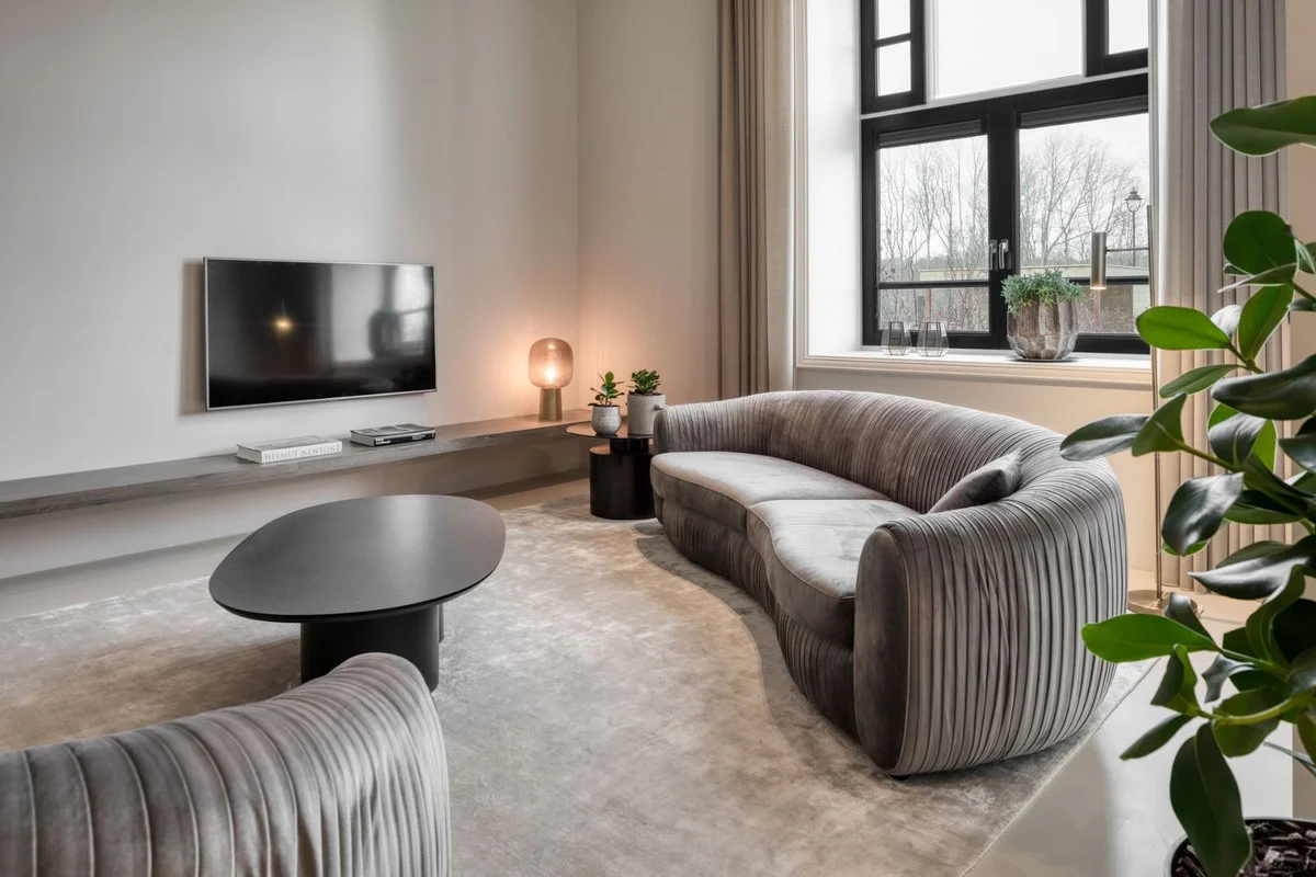 Casa Padrino sof¨¢ de terciopelo de lujo gris 250 x 101 x A. 74 cm - Elegante sof¨¢ de sal¨®n - Muebles de Lujo