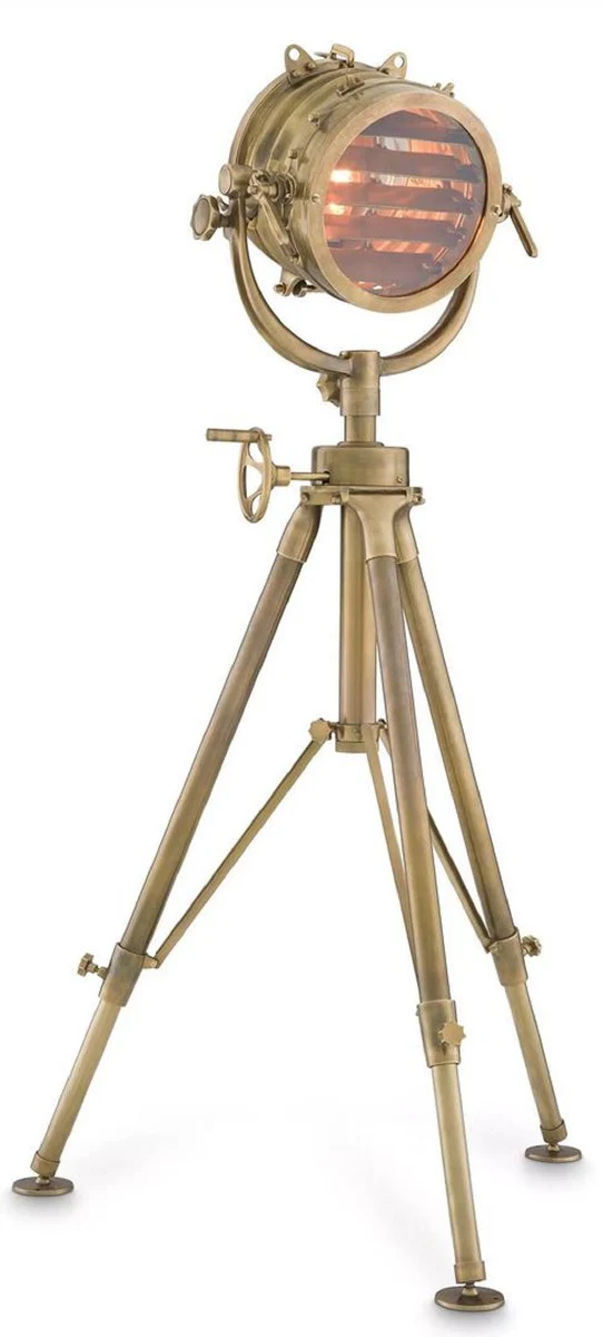 Casa Padrino lámpara de pie de lujo latón vintage 76-115 x A. 151-227 cm - Lámpara de estudio trípode - Lámparas de pie de lujo - Lámparas de pie con trípode - Luces de estudio