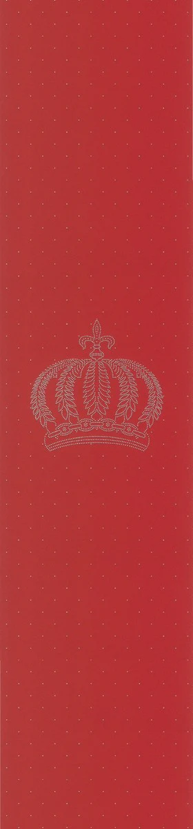Harald Gl??ckler Designer Baroque Non-Woven Wallpaper 52717 - Crown - Red with Rhinestones