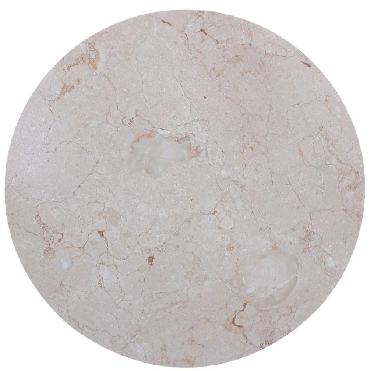 Casa Padrino mesa de centro de lujo crema / marr¨®n oscuro ? 130 x A. 45 cm - Mesa de sal¨®n redonda con tapa de m¨¢rmol - Muebles de Sal¨®n