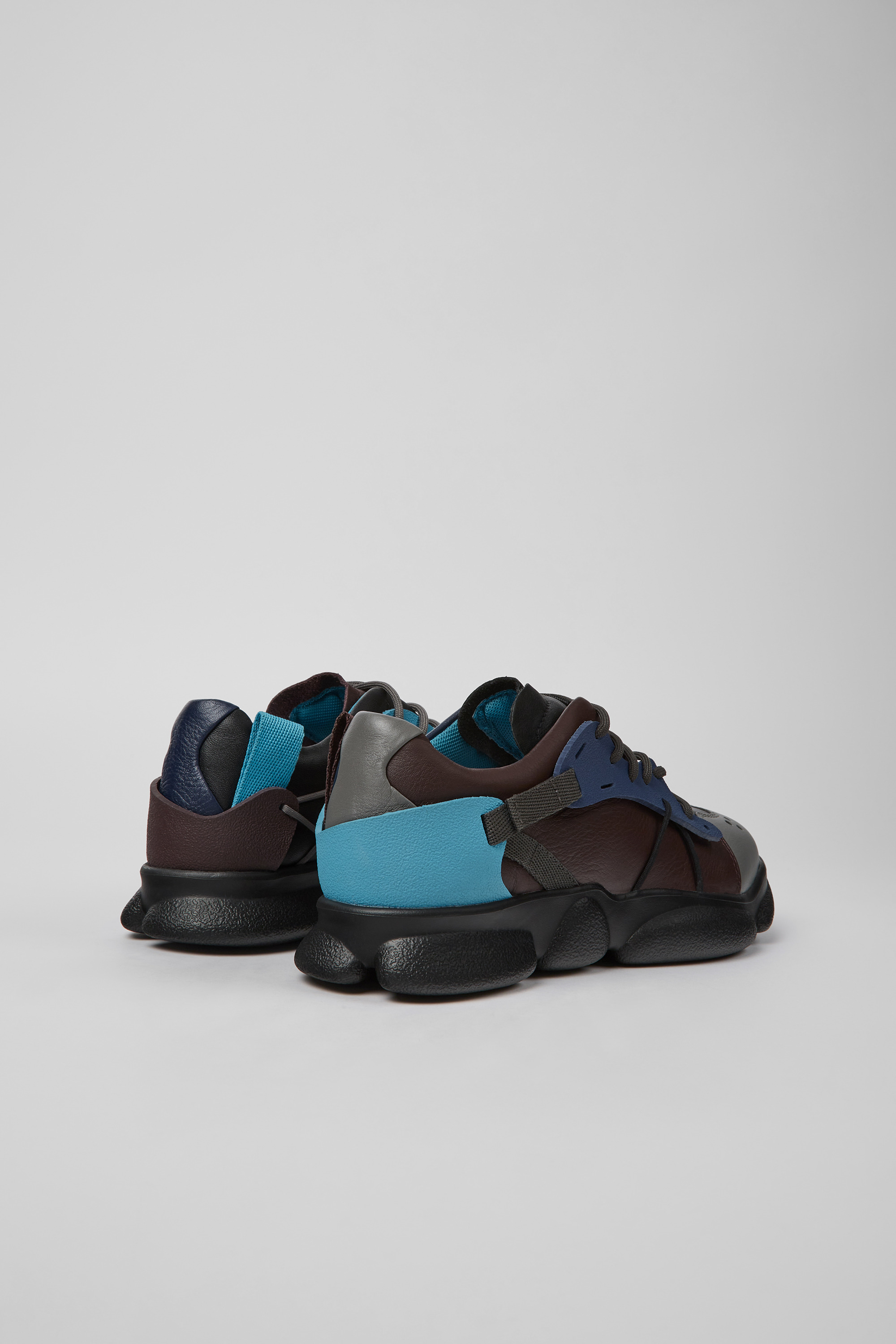 Twins - Multicolored leather and textile sneakers for women