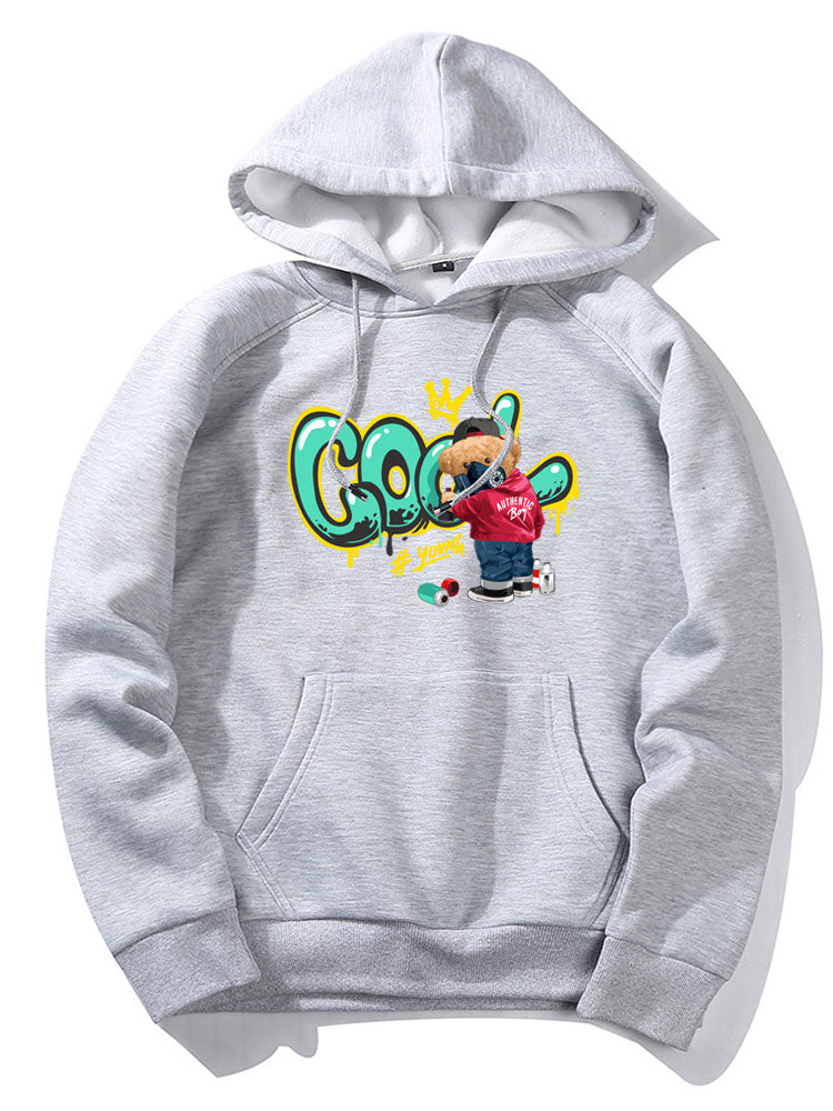 Graffiti Bear Print Hoodie