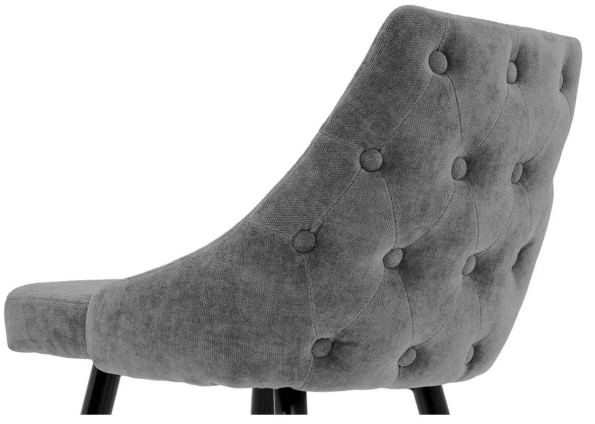 Casa Padrino luxury bar chair gray / black 47 x 52 x H. 101 cm - Luxury Bar Furniture