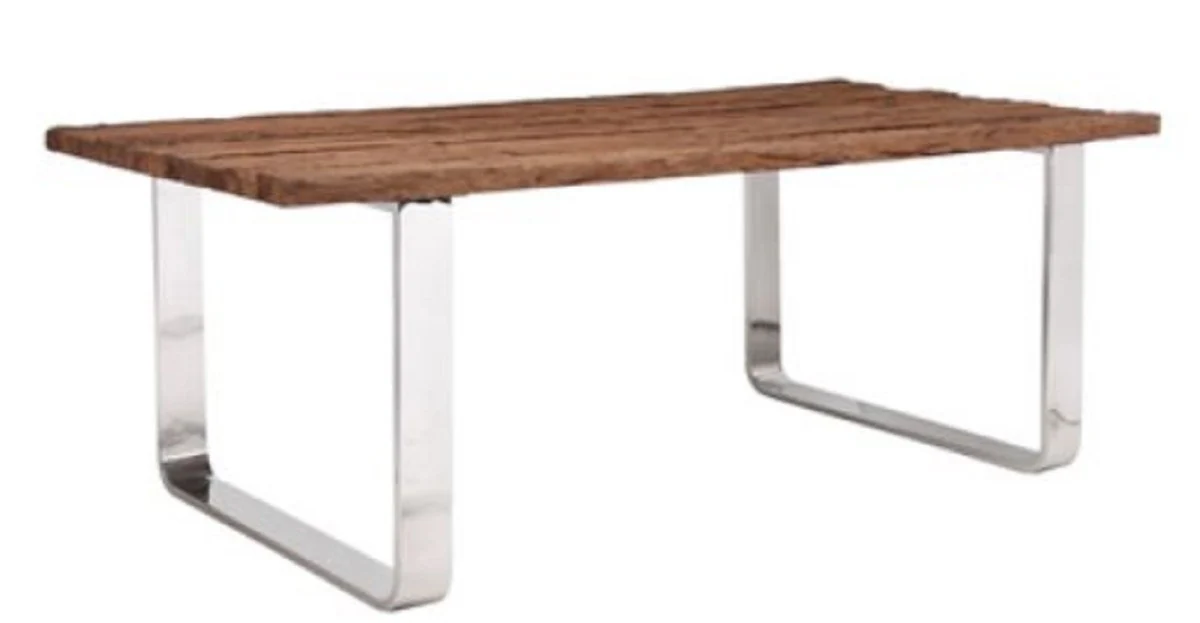 Casa Padrino mesa de comedor de lujo marr¨®n / plata 200 x 100 x H. 75 cm - Mesa de Comedor de Lujo