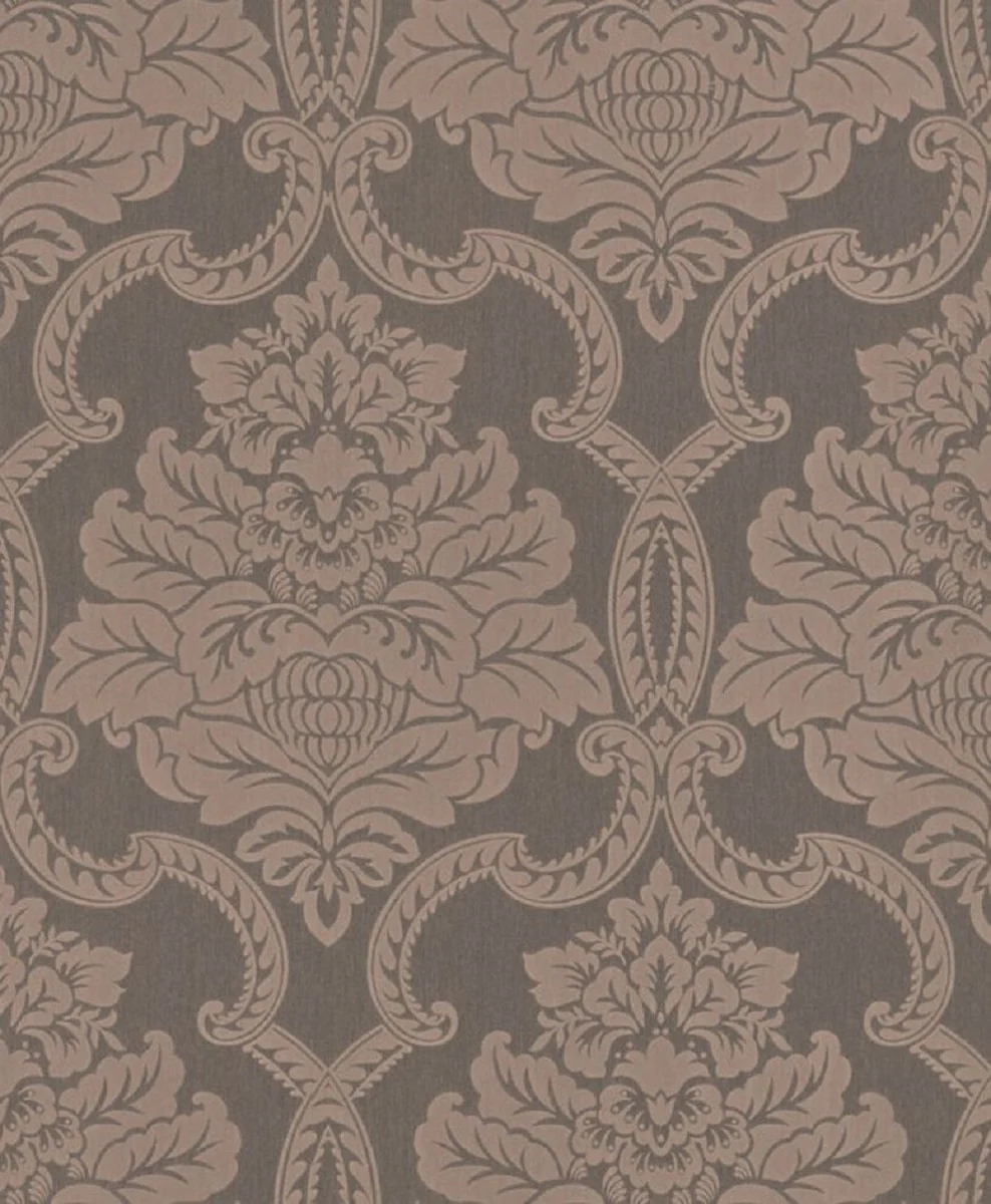 Casa Padrino papel pintado textil barroco gris / rosa 10,05 x 0,53 m - Papel Pintado Barroco - Accesorios Decorativos