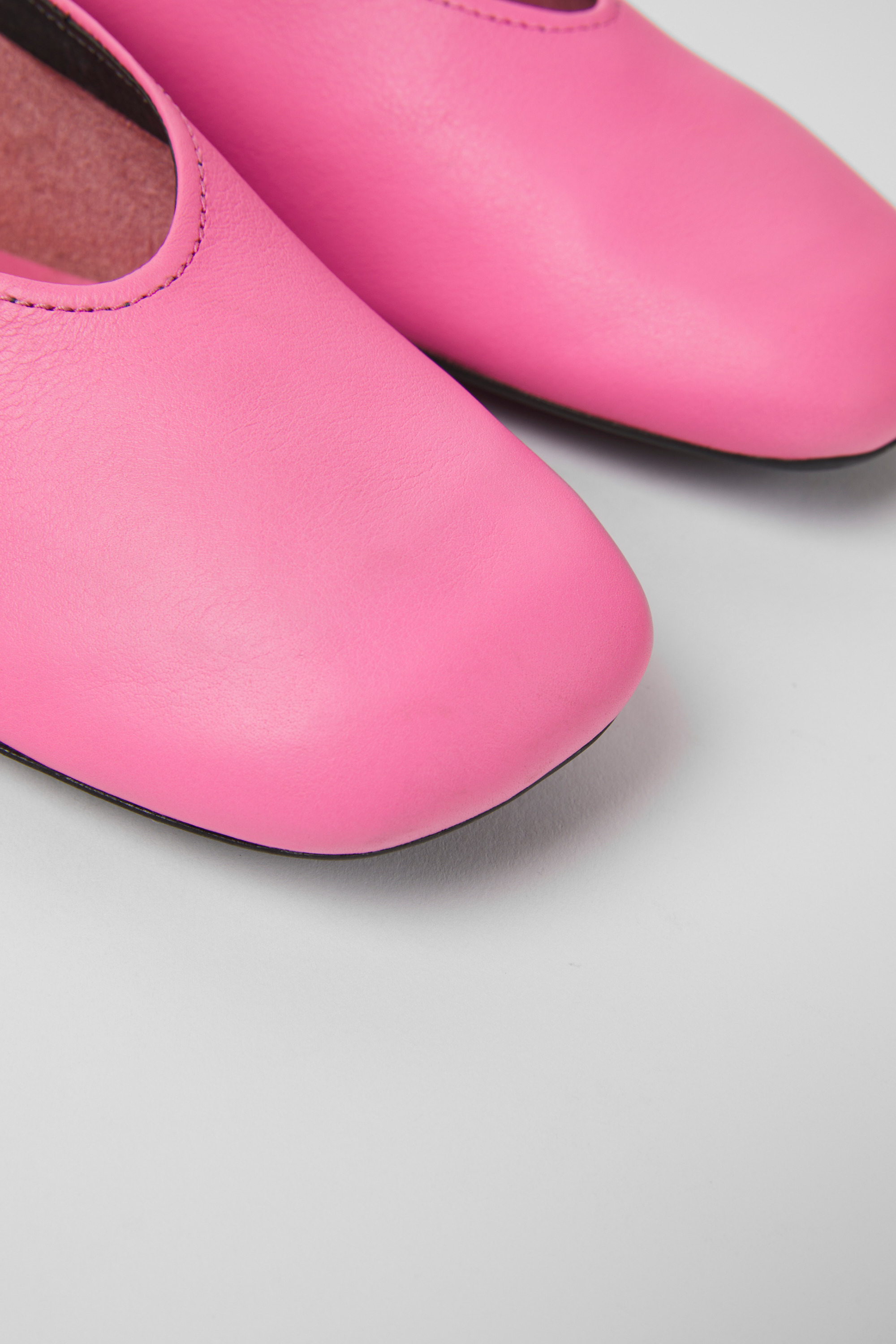 Casi Myra - Pink leather ballerinas for women