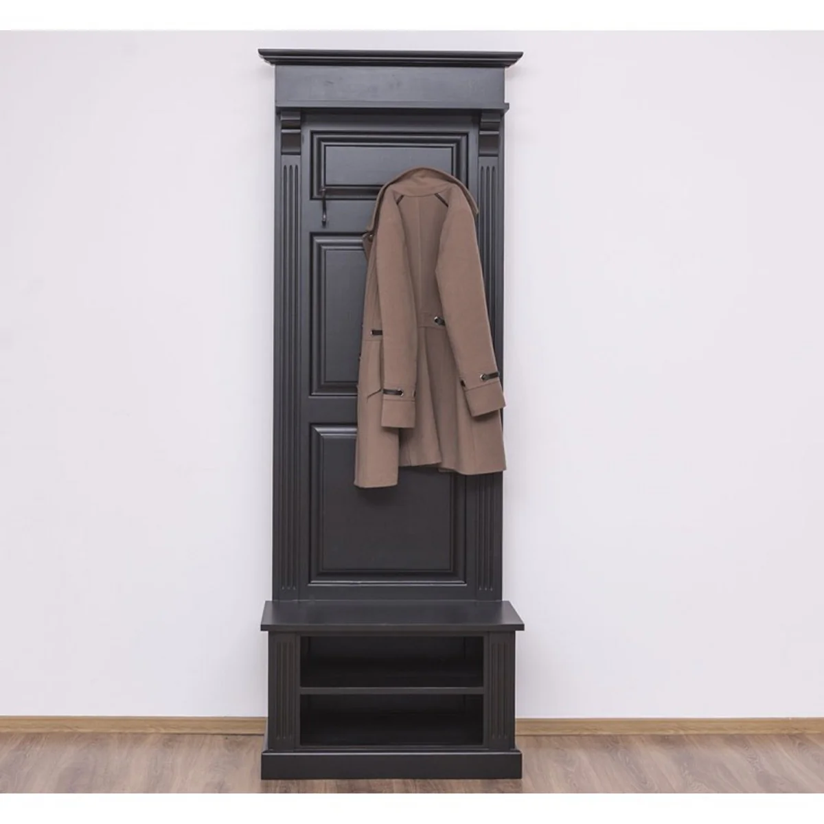 Armario de pared Art Nouveau de Casa Padrino con compartimentos de almacenamiento Estilo antiguo negro - armario de estilo r¨²stico