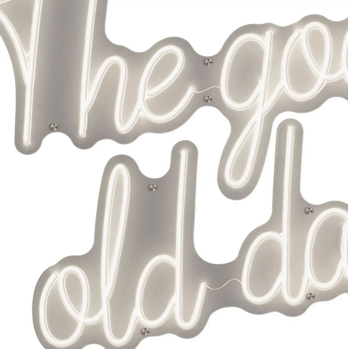 Casa Padrino Letrero de Neón LED de Lujo The Good Old Days Blanco Neon 97 x 2 x A. 90 cm - Letrero LED Deco - Decoración de Pared de Lujo