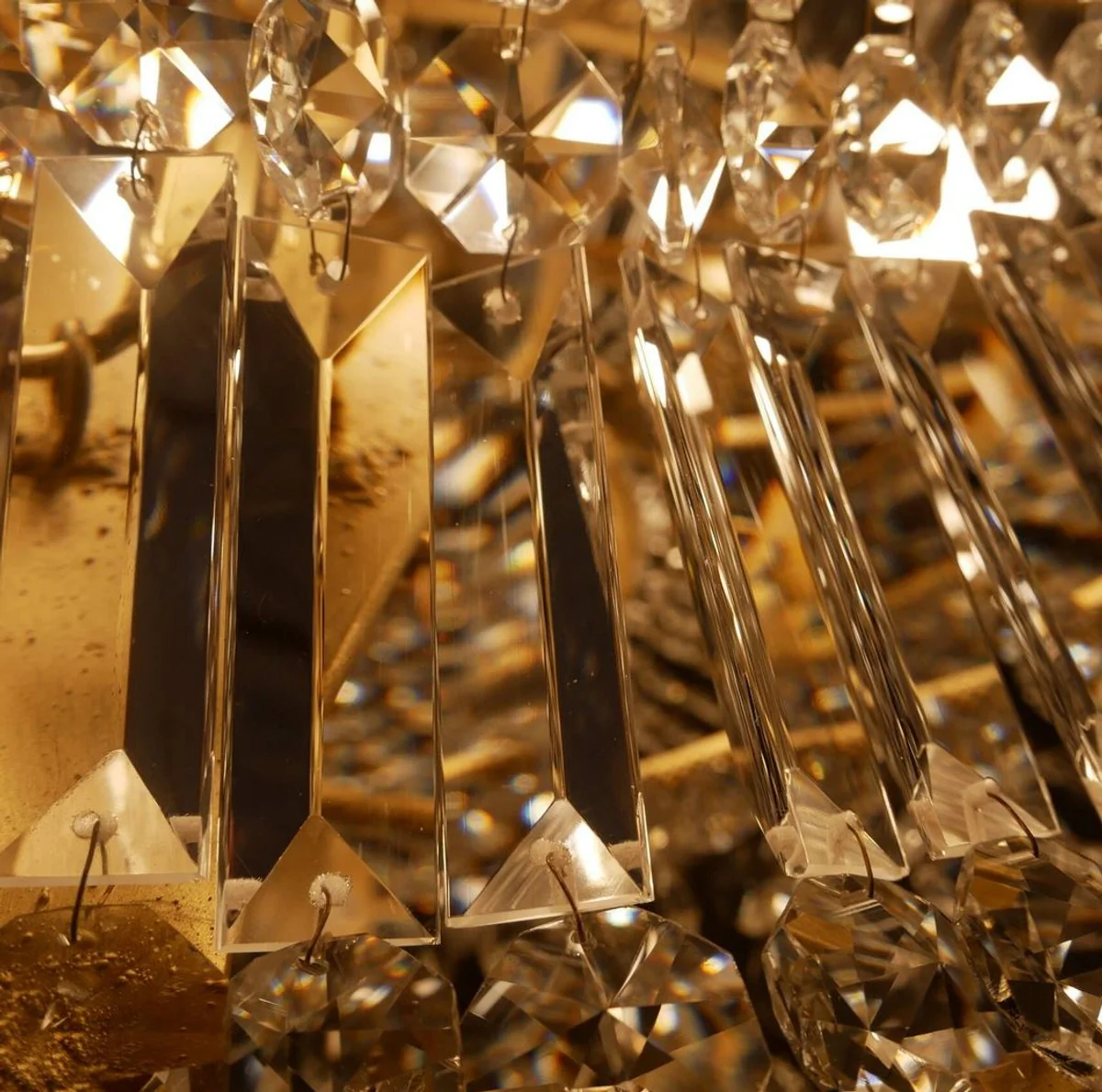 Casa Padrino Araña de Luces de Cristal Barroco de Lujo Oro Ø 80 x A. 110 cm - Lámpara de Araña Redonda de Estilo Barroco con Cristal - Noble y Magnífico - Calidad de Lujo - Hecho en Italia