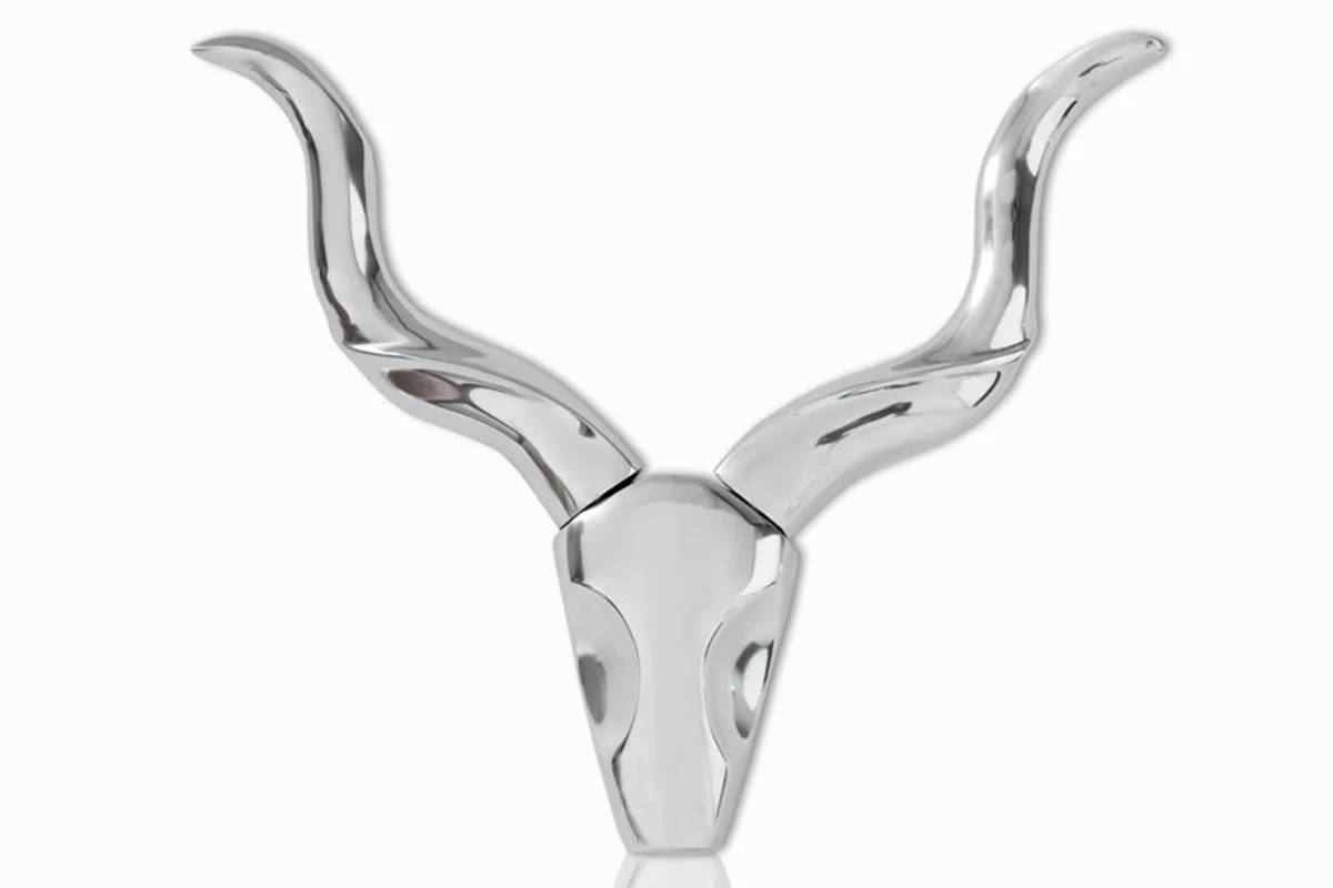 Designer Style Shine decoration deer antlers in polished aluminum - wall piece - antlers - antlers wall