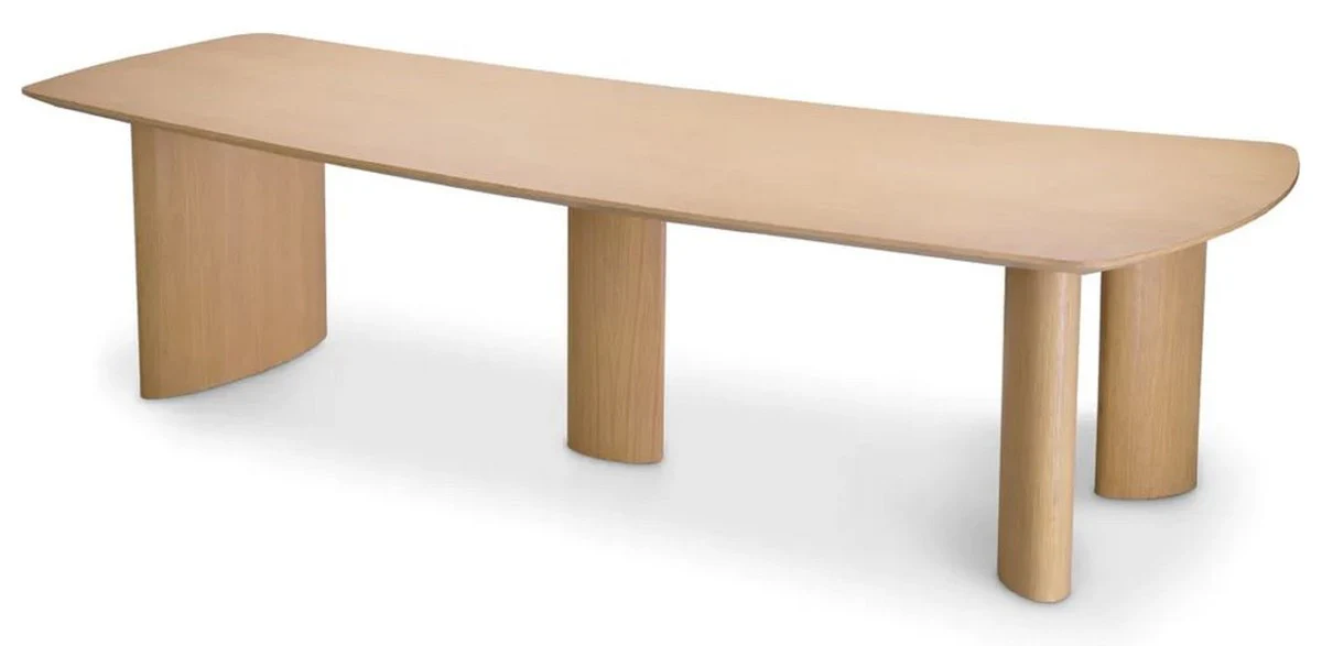 Casa Padrino mesa de comedor de lujo natural 300 x 120 x A. 76,5 cm - Mesa de cocina de madera maciza con tablero ligeramente curvado - Muebles de comedor - Muebles de cocina - Muebles de lujo