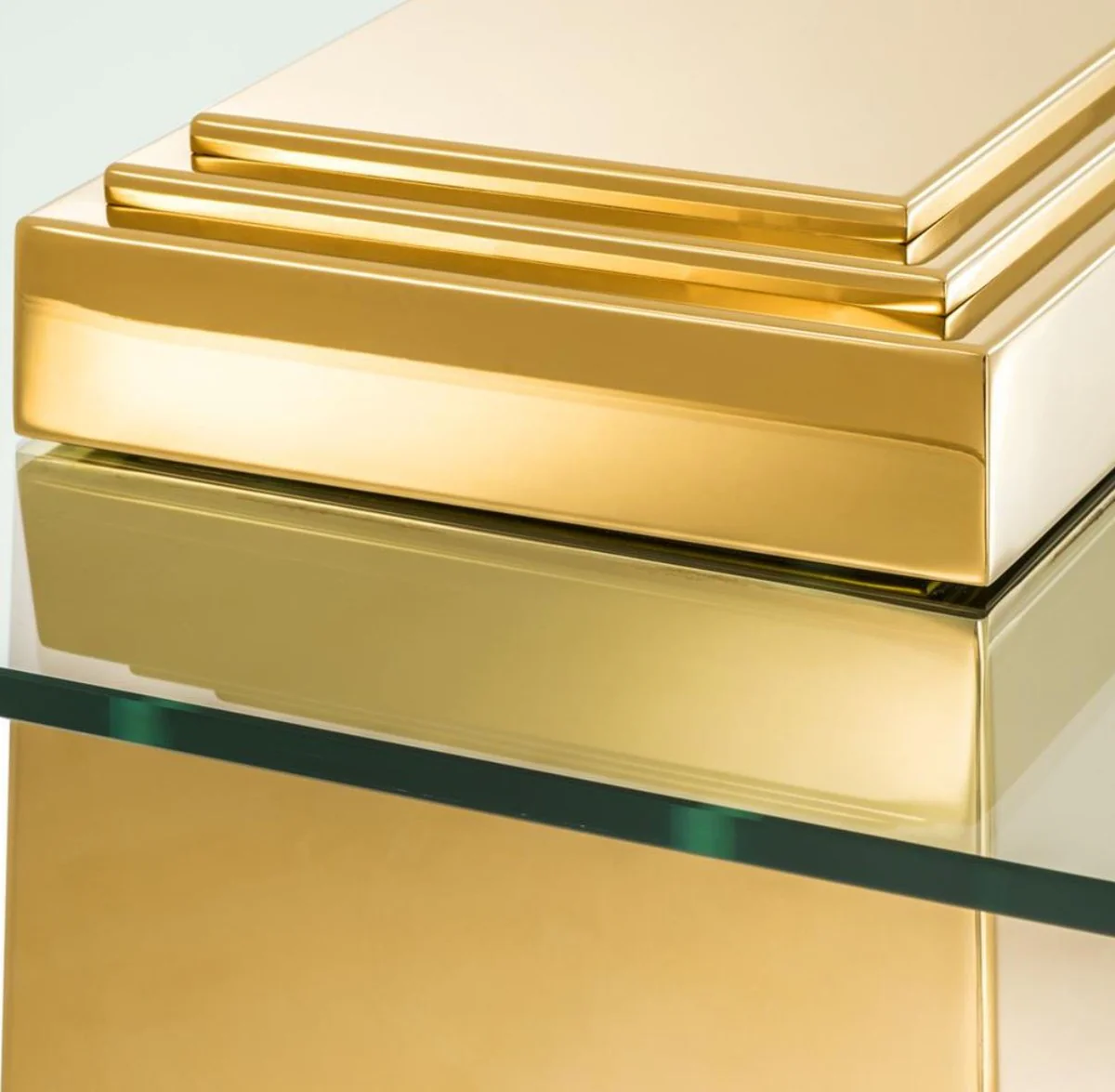 Casa Padrino mesa de centro de lujo oro 105 x 105 x H. 44 cm - Muebles de Salón de Lujo