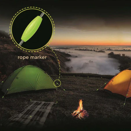 Ropescout Glow Rope Marker - Pack 8 clips fotoluminiscentes vientos tensores