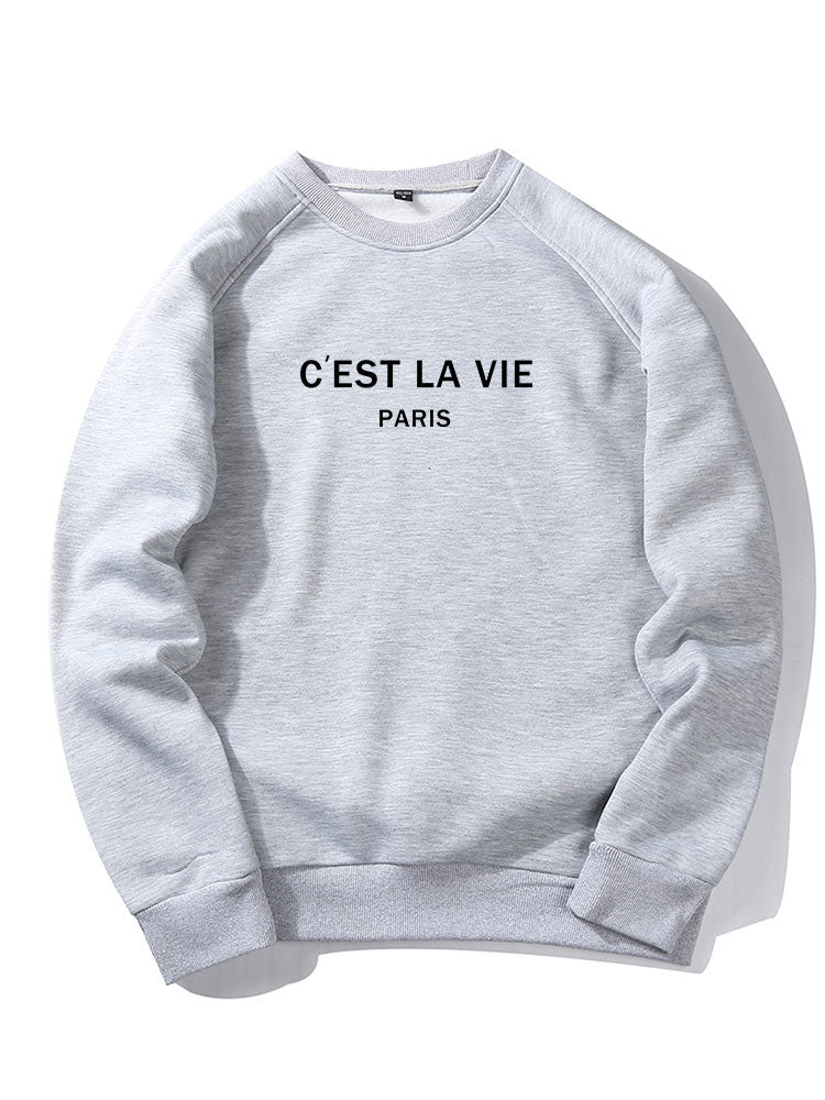 Paris Print Raglan Sleeves Sweatshirt