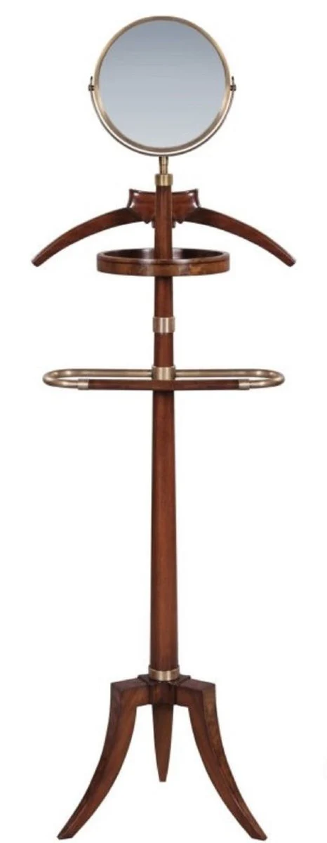 Casa Padrino sirviente mudo de lujo con espejo marr¨®n 51 x 36 x H. 160 cm - Perchero Abrigo Perchero Traje Soporte Mudo Sirviente Caballero