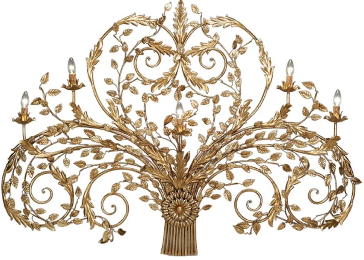 Casa Padrino lámpara de pared Art Nouveau de lujo oro 160 x 20 x A. 110 cm - Lámpara de pared elegante de metal - Lámparas de Pared Barrocos y Art Nouveau