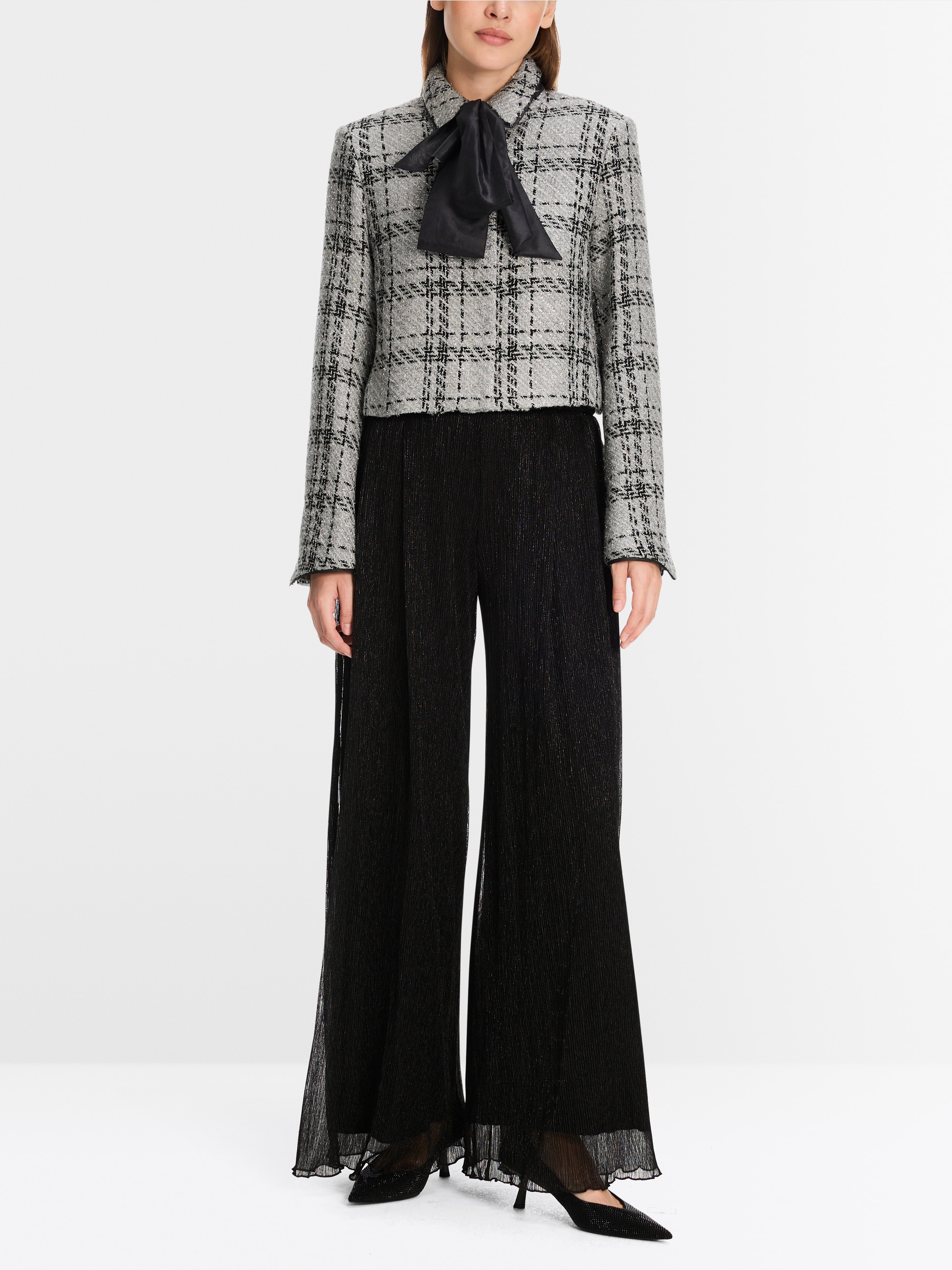 Marc-Cain Check jacket with lurex details