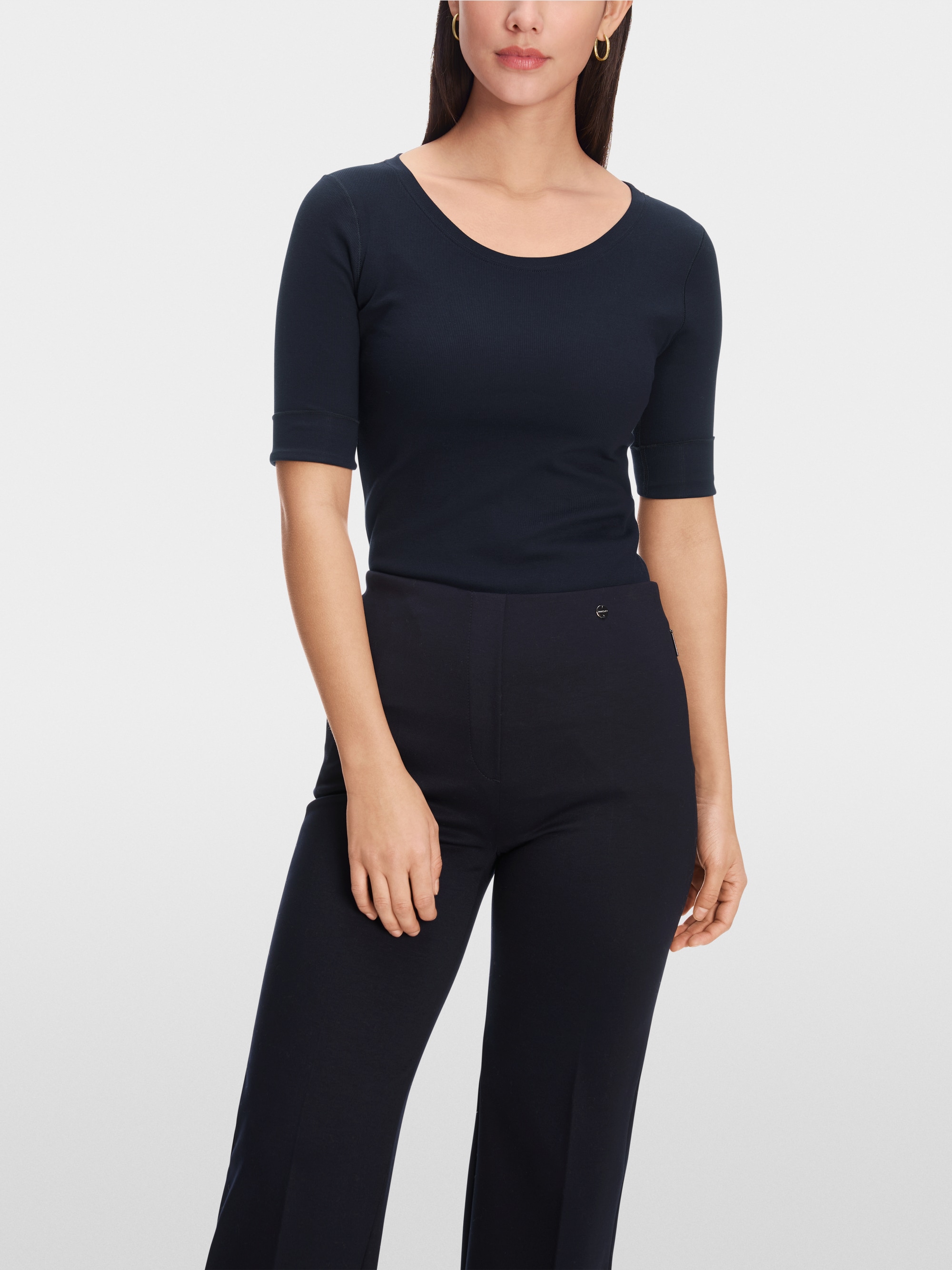 Marc-Cain Round-collar shirt with short sleeves