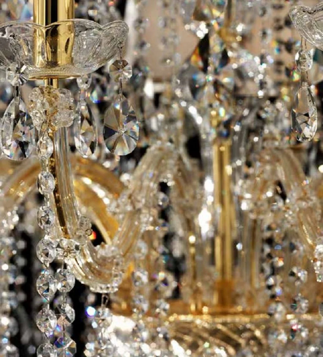 Casa Padrino araña de luces de cristal barroco de lujo oro / plata Ø 85 x A. 100 cm - Gran lámpara de araña con cristal veneciano - Noble y Magnífico - Calidad de Lujo - Hecho en Italia