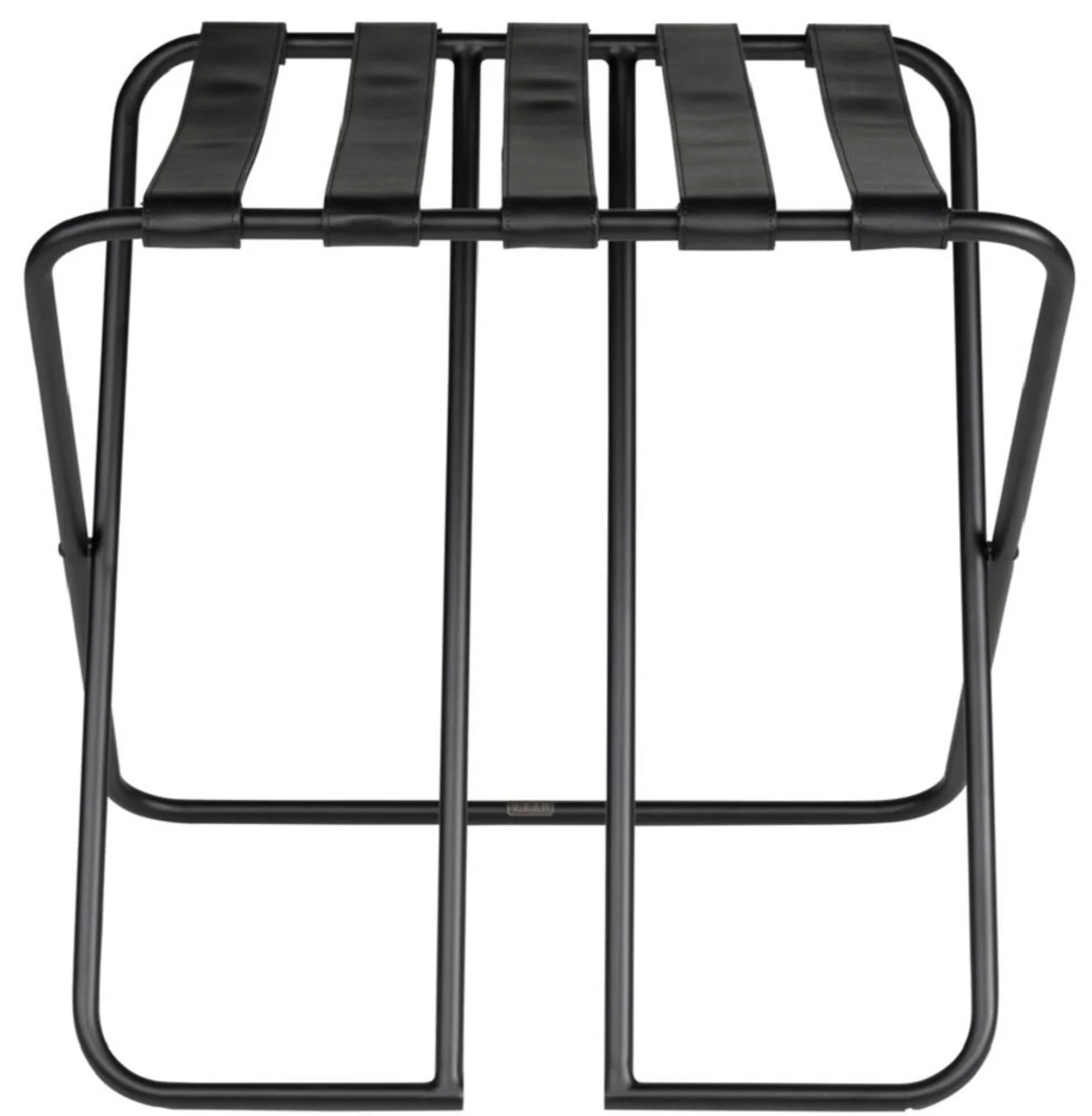 Casa Padrino portaequipajes de lujo negro 55 x 44 x A. 50 cm - Portaequipajes plegable con acero con revestimiento en polvo y cuero sint¨¦tico - Accesorios de Hotel