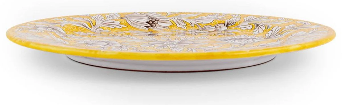 Casa Padrino conjunto de 6 platos de cerámica de lujo amarillo Ø 32 cm - Hecho en Italia