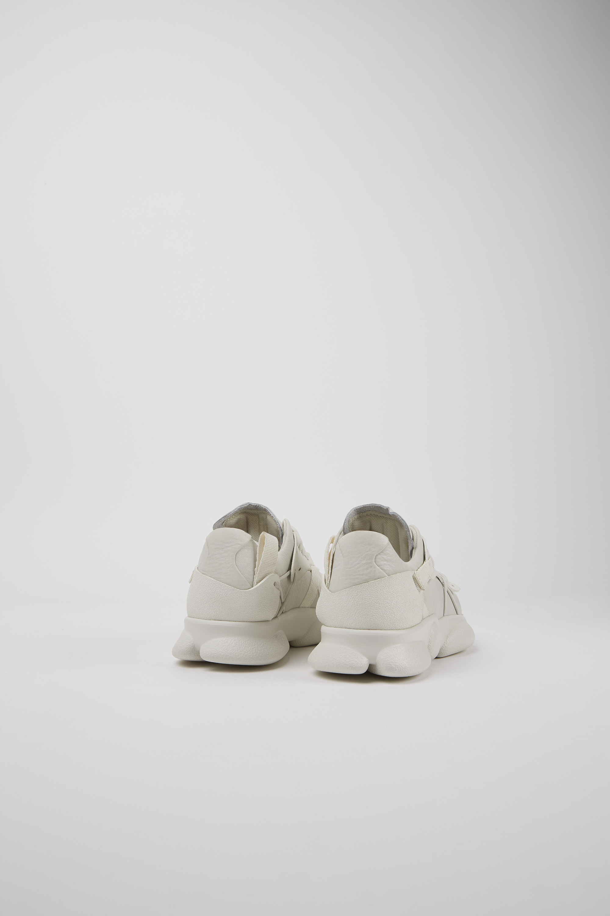 Karst - White non-dyed leather sneakers for women