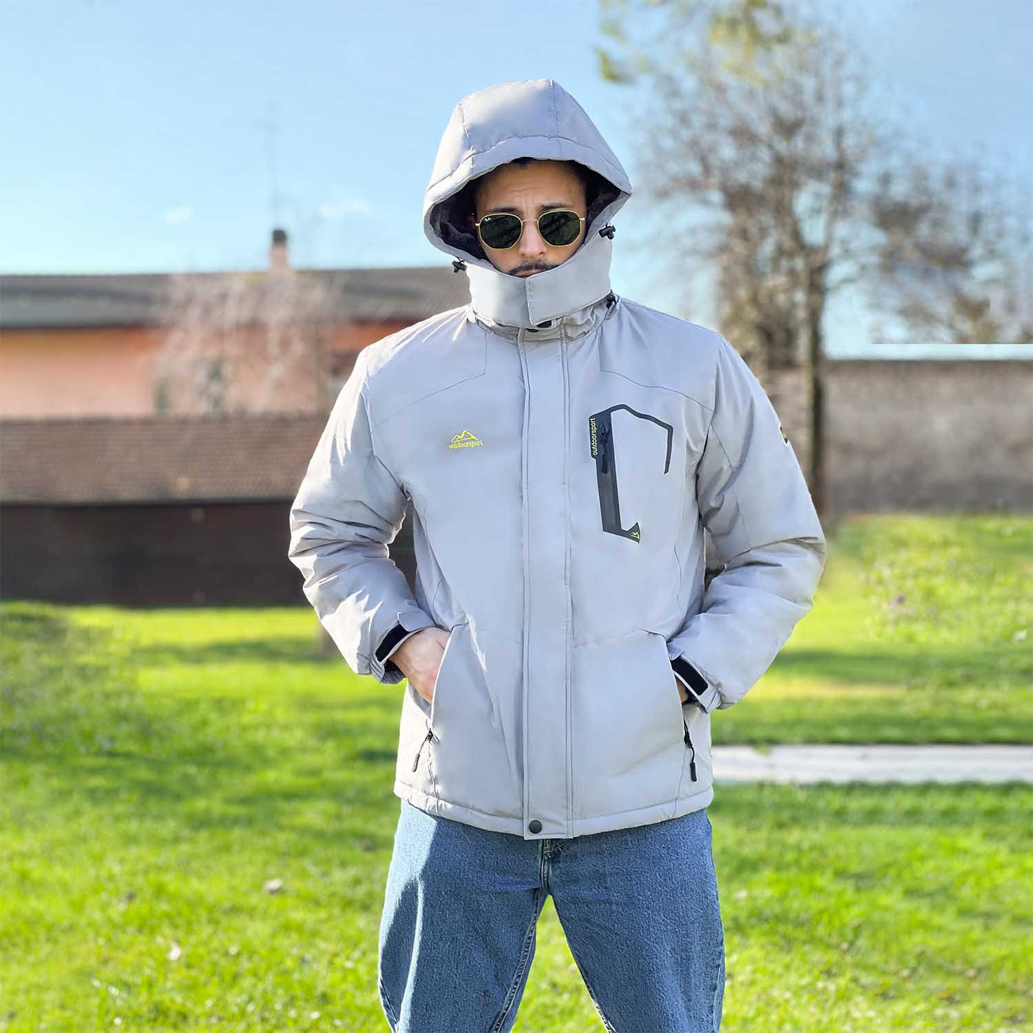 Men's Winter Jacket Water Repellent Ski Snow Jacket Warm Fleece Coat Parka Raincoats With Multi-Pockets