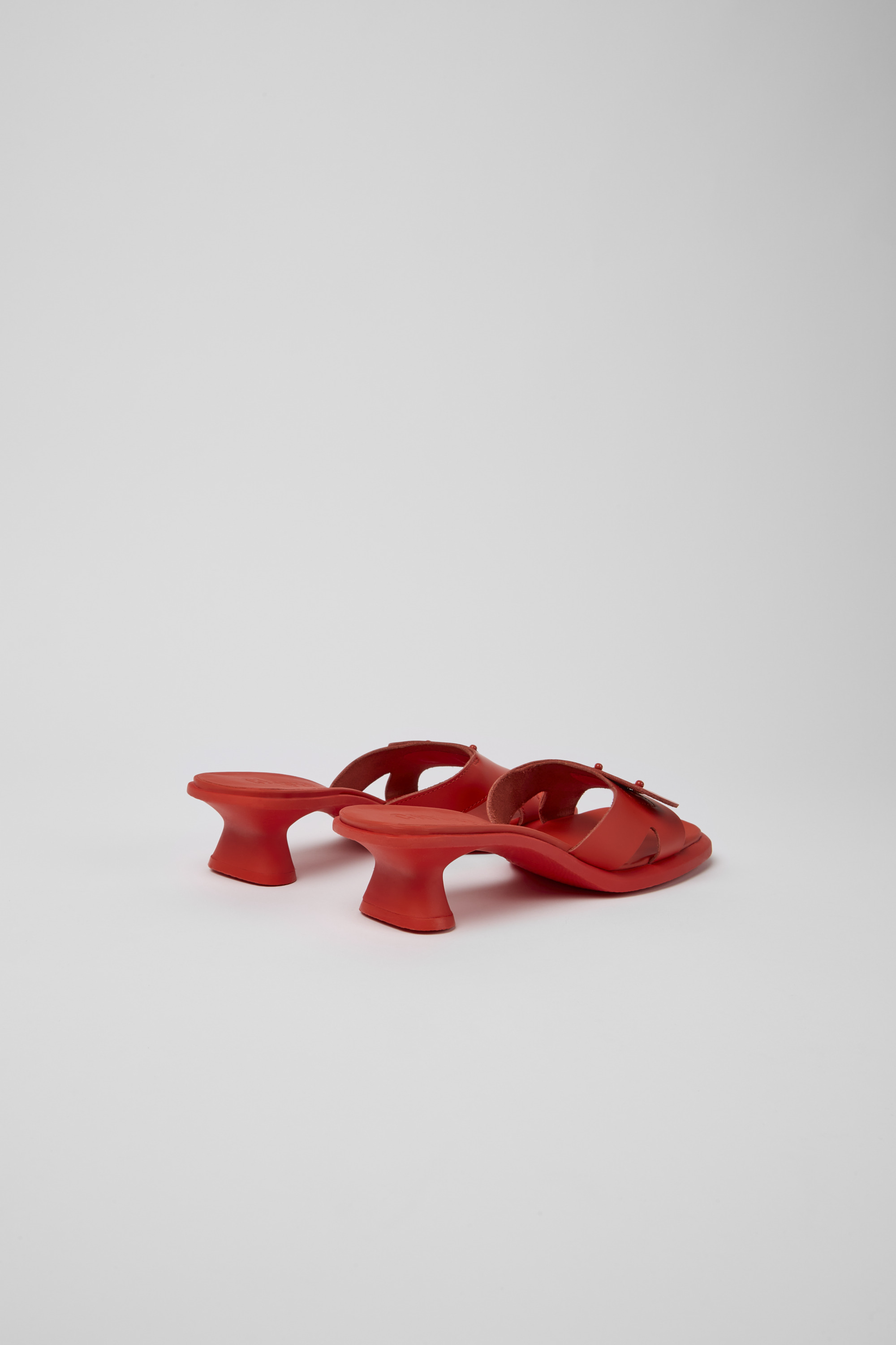 Dina - Red leather sandals for women