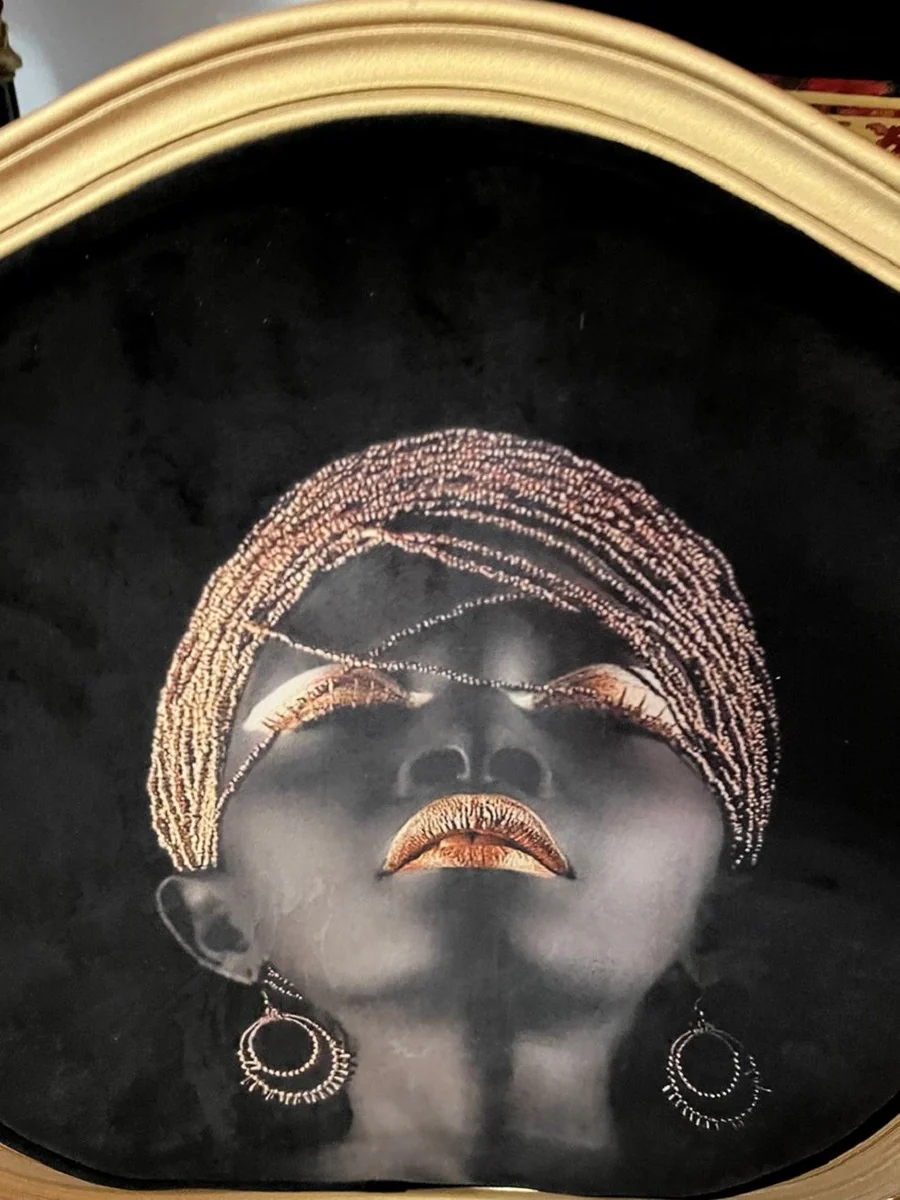 Casa Padrino silla de comedor Art Deco de lujo negro / blanco / multicolor / oro - Silla de madera maciza Art Deco - Muebles de comedor Art Deco - Muebles Art Deco - Muebles en estilo Art Deco