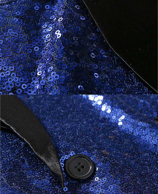 Glamorous Plain Allover Sequin Lapel Collar Blazer