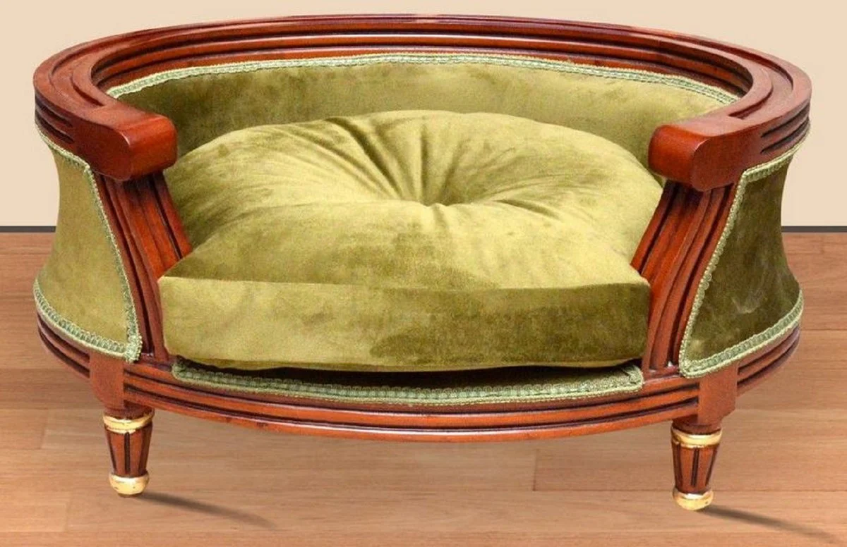 Casa Padrino cama para perros barroco verde real / marrón / oro - Muebles barrocos para perros - Muebles barrocos para mascotas - Muebles de estilo barroco