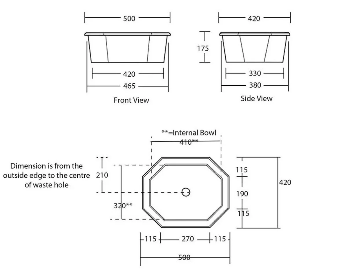 935 / 5000 Casa Padrino lavabo de inserción de lujo blanco 50 x 41,5 x H. 17,5 cm - lavabo de cerámica para inserción - calidad de lujo - Art Nouveau Art Deco