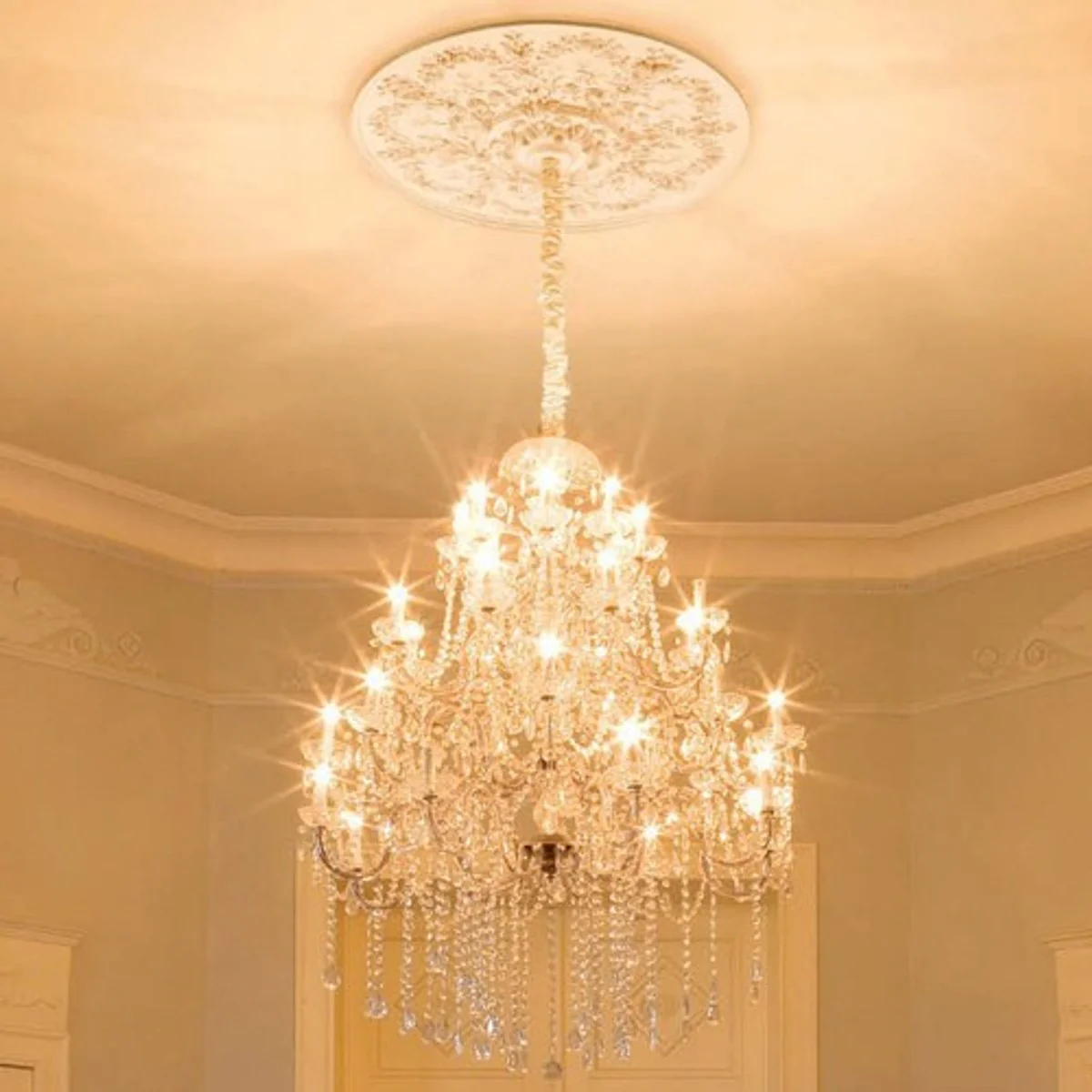 Casa Padrino stucco rose 95.2 x 95.2 cm ceiling Plaster ceiling rose stucco rosette Wall rosette Baroque Nouveau