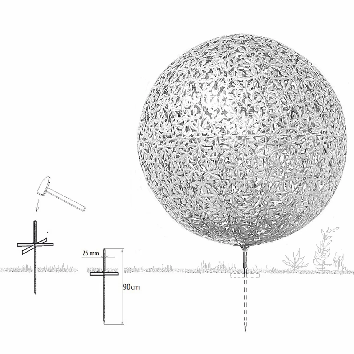 Casa Padrino escultura decorativa de jard¨ªn de acero ¨®xido ? 170 x A. 200 cm