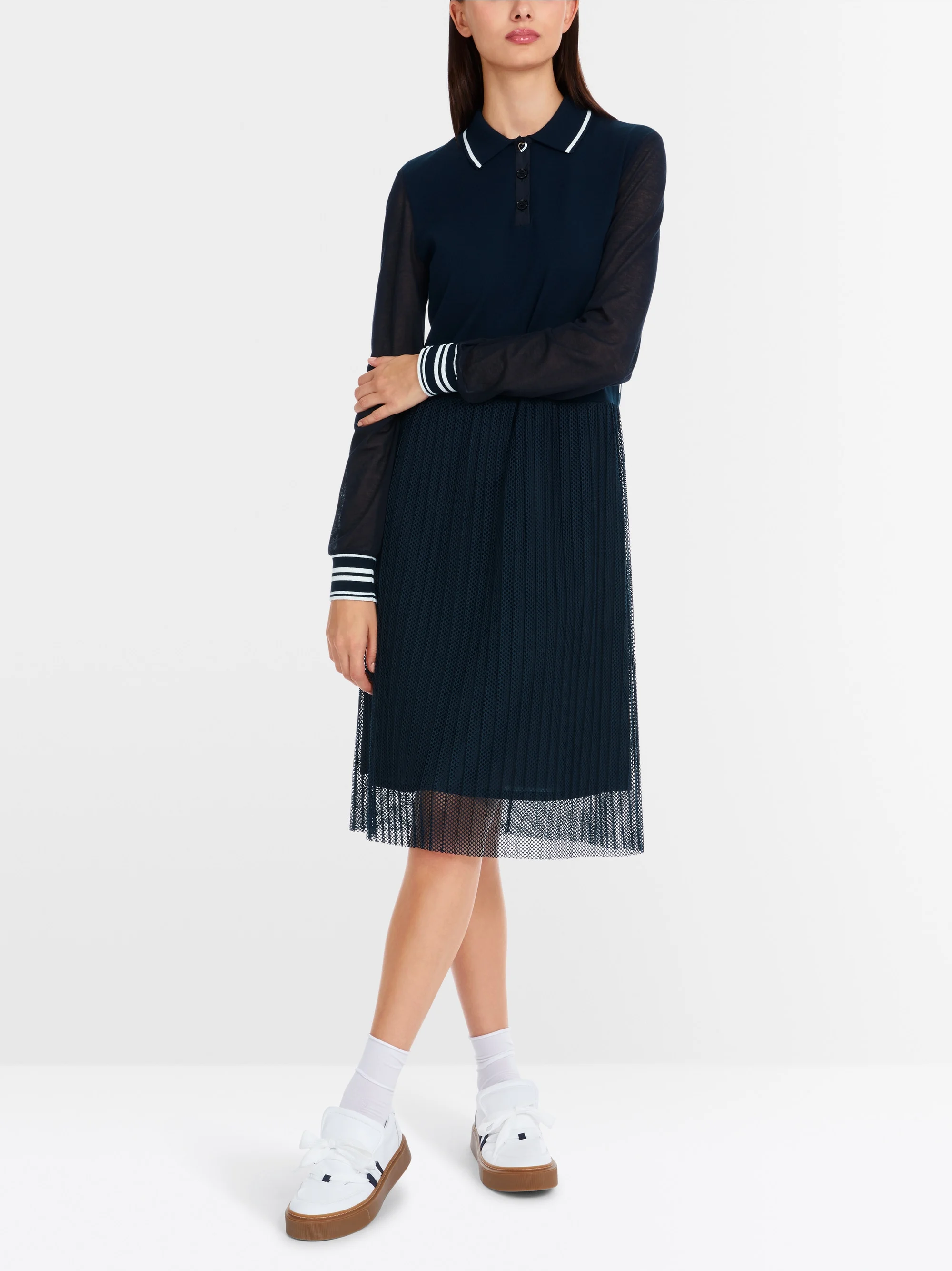 Marc-Cain Mixed fabric dress – Knitted in Germany