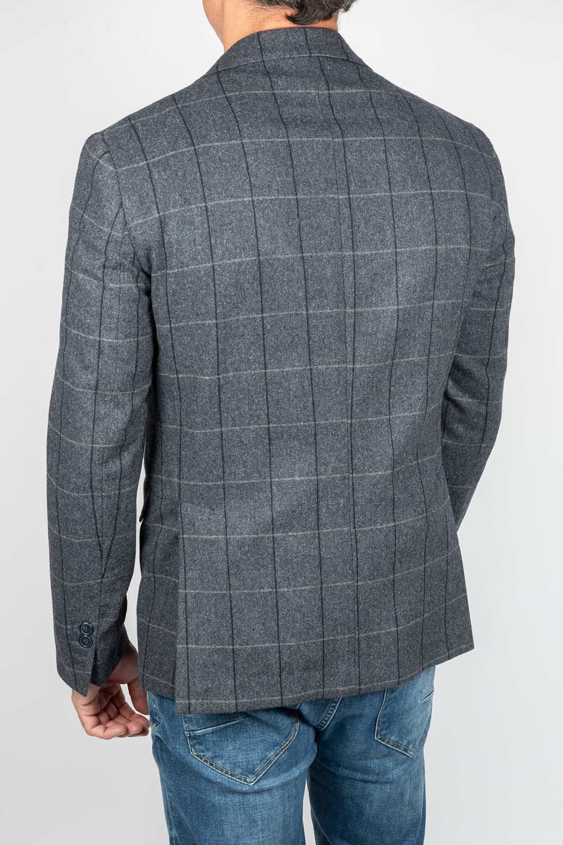 Rivera-spain Americana gris con cuadros