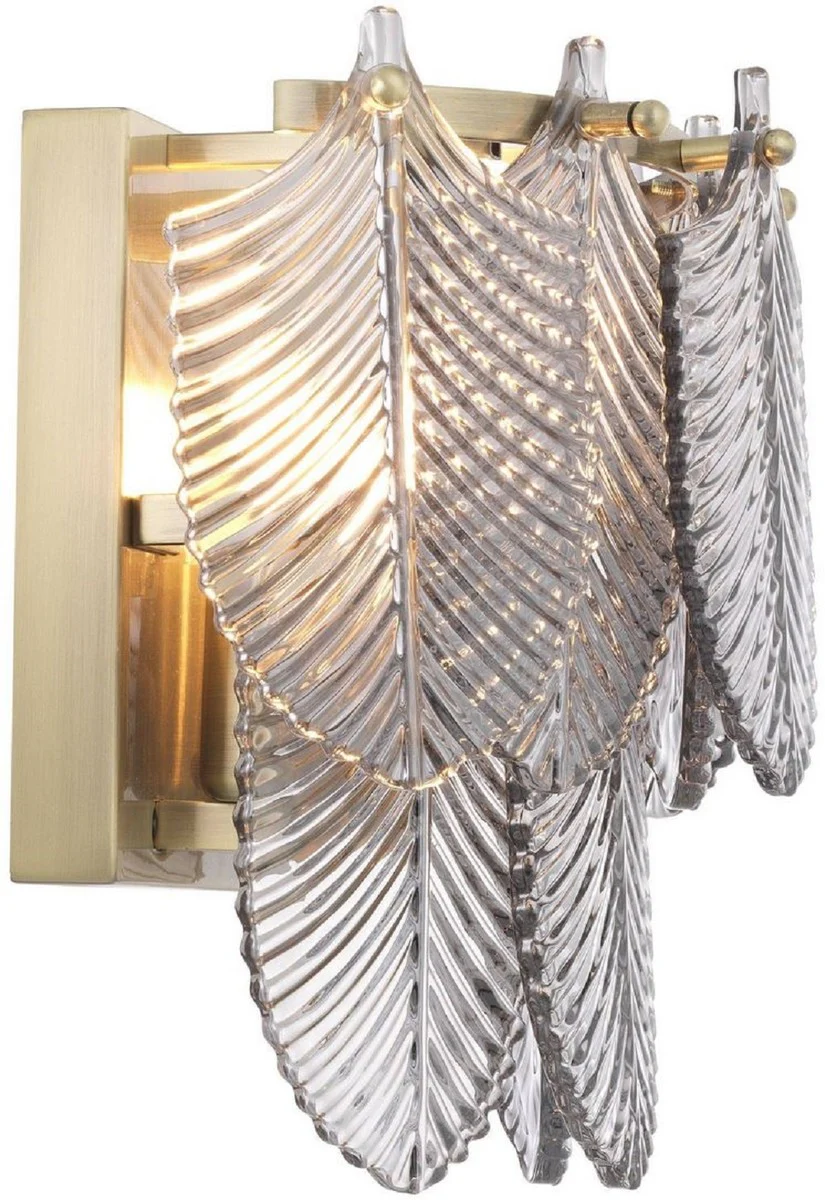 Casa Padrino lámpara de pared de lujo latón / gris 27,5 x 17 x A. 26 cm - Lámpara de Pared de Hotel y Restaurante Noble - Calidad de Lujo