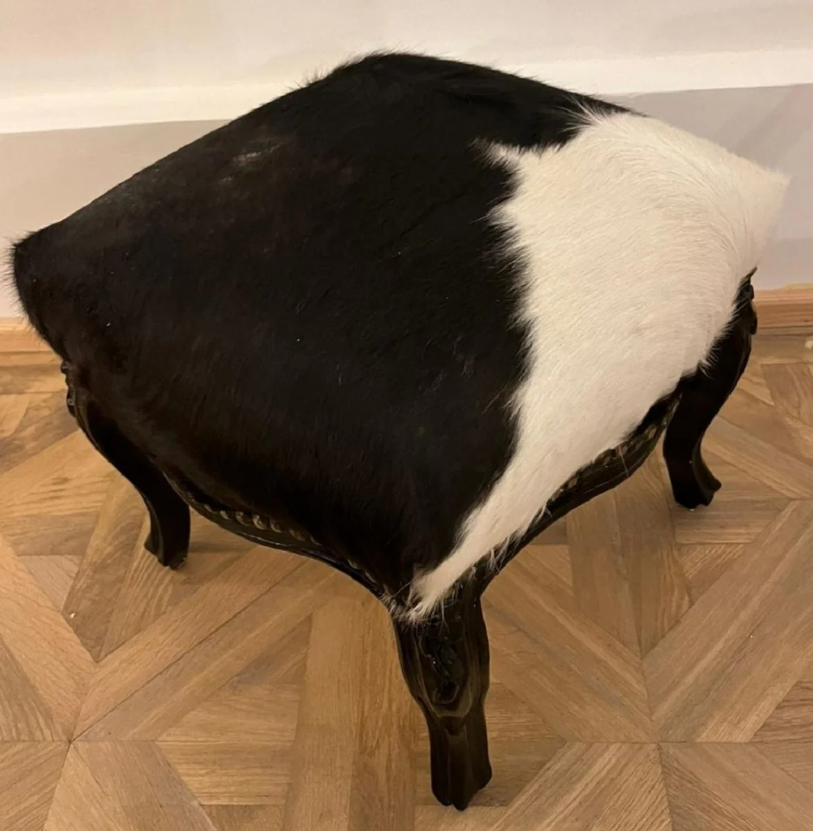 Casa Padrino reposapi¨¦s barroco negro / blanco - Taburete estilo barroco - Muebles barrocos