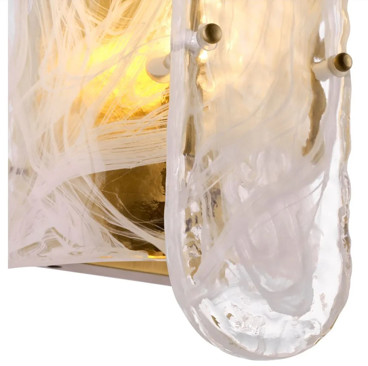 Casa Padrino lámpara de pared de lujo latón antiguo 18 x 15,5 x A. 40,5 cm - Lámpara de pared de salón con pantalla de vidrio hecha a mano - Iluminación de lujo - Interior de lujo