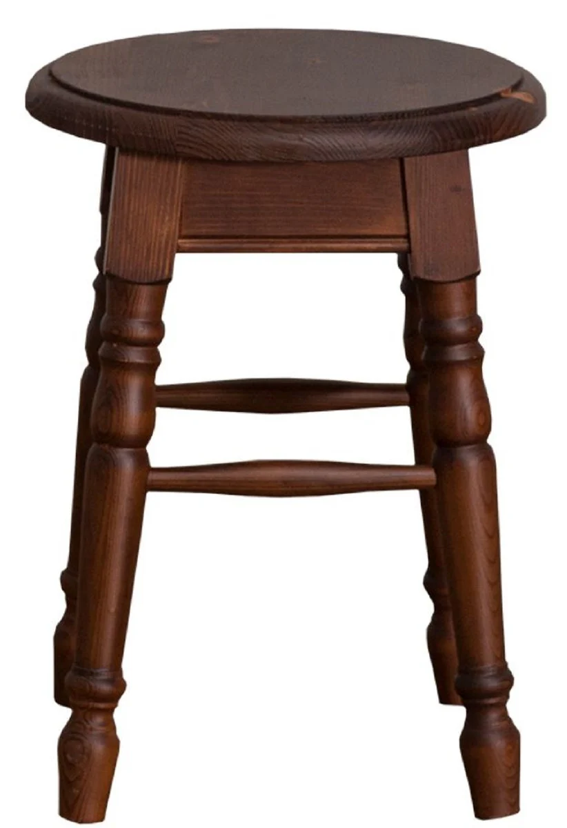 Casa Padrino taburete de estilo campestre marrón 35 x 35 x H. 45 cm - Taburete de Madera Maciza en Estilo Campestre