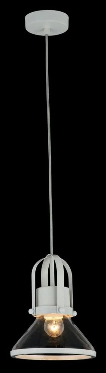 Casa Padrino lámpara colgante / luz colgante de lujo blanco Ø 18,5 x H. 23 cm - Luces y Lámparas