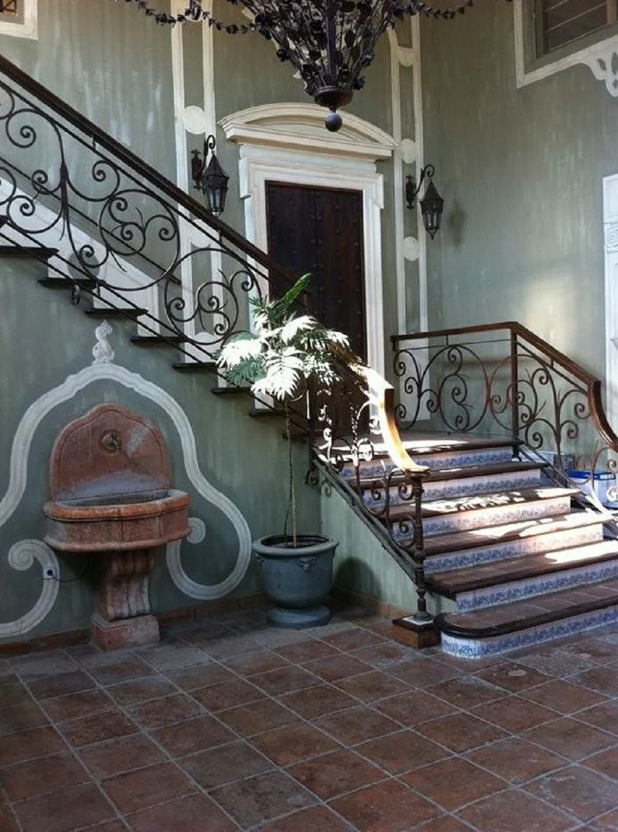 Casa Padrino fuente de pared barroco de lujo marr¨®n antiguo 85 x 58,5 x A. 146 cm - Magn¨ªfica fuente de cer¨¢mica de estilo barroco - Fuente de jard¨ªn barroco - Accesorios de decoraci¨®n barroco