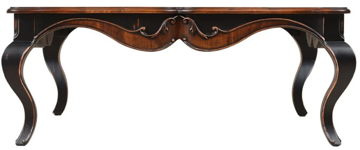 Casa Padrino mesa de centro barroco de lujo marr¨®n / negro antiguo 110 x 110 x A. 45 cm - Magn¨ªfica mesa de sal¨®n estilo barroco - Muebles de sal¨®n estilo barroco - Muebles de lujo estilo barroco