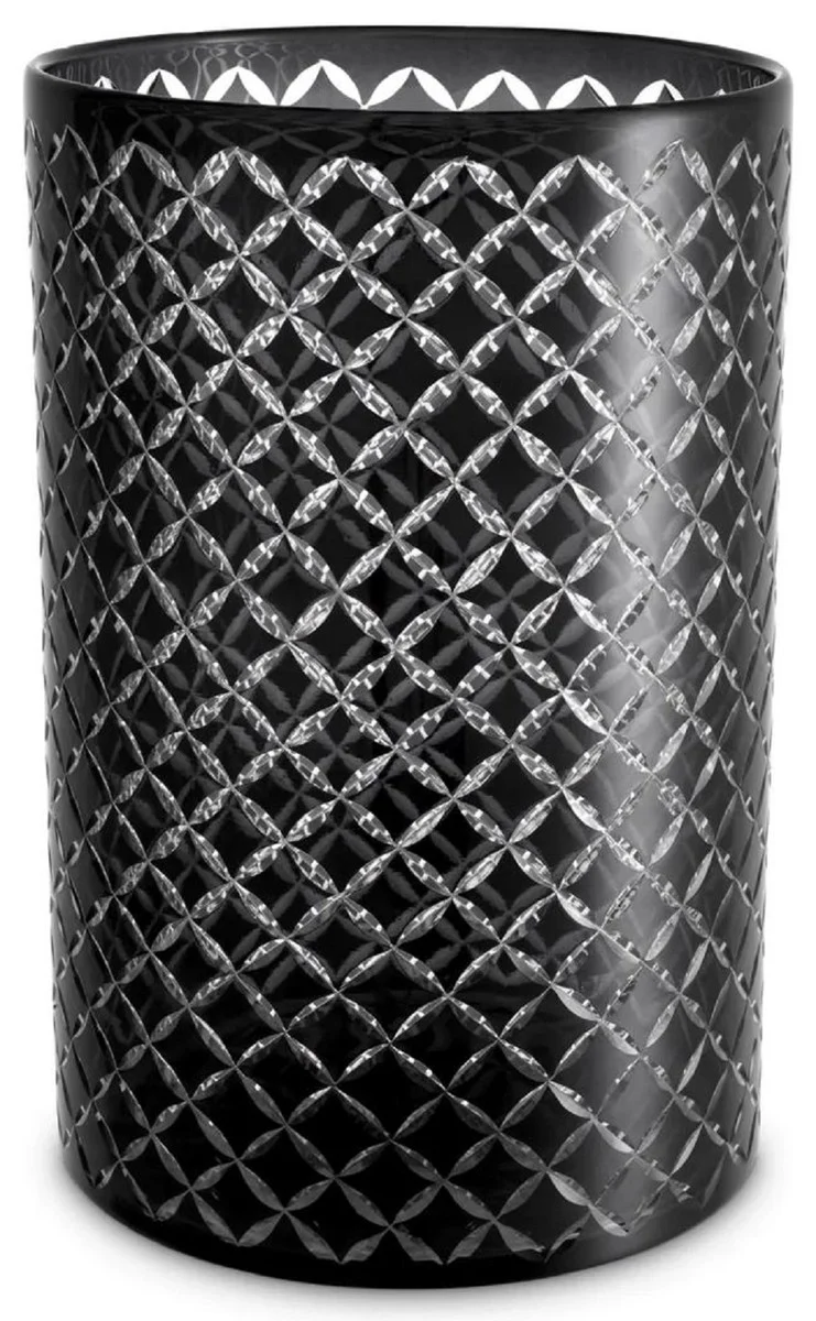 Casa Padrino candelabro de vidrio de lujo negro Ø 21 x A. 31 cm - Accesorios para hoteles - Accesorios para restaurantes - Accesorios para gastronomía - Calidad de lujo