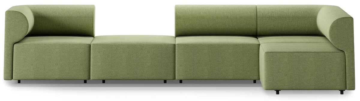 Casa Padrino Sof¨¢ Esquinero de Lujo Verde 360 ??x 180 cm - Sof¨¢ de Sal¨®n Modular - Muebles de Sal¨®n de Lujo