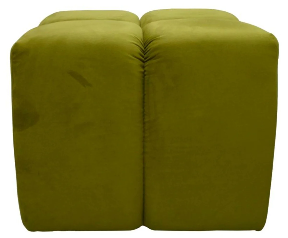 Casa Padrino Taburete de Lujo Verde 60 x 60 x H. 50 cm - Mobiliario de Sala de Estar