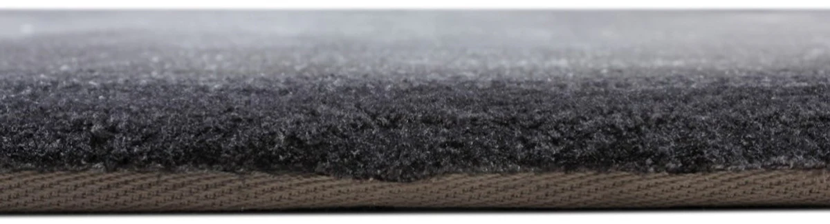 Casa Padrino alfombra de lujo gris / negro 160 x 230 cm - Alfombra rectangular ondulador para salón - Alfombra para dormitorio - Interior de lujo - Calidad de lujo