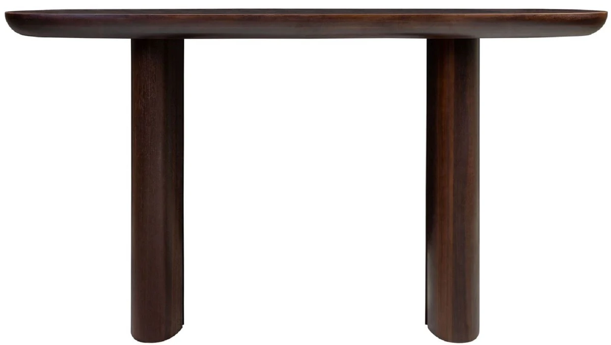 Casa Padrino consola de chapa de eucalipto de lujo marr¨®n oscuro 140 x 45 x A. 75 cm - Consola de madera maciza - Muebles de sala - Calidad de Lujo